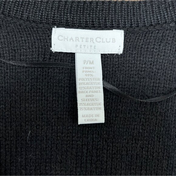 Charter Club Petite M Black Knit Cardigan Sweater- New - Picture 4 of 5